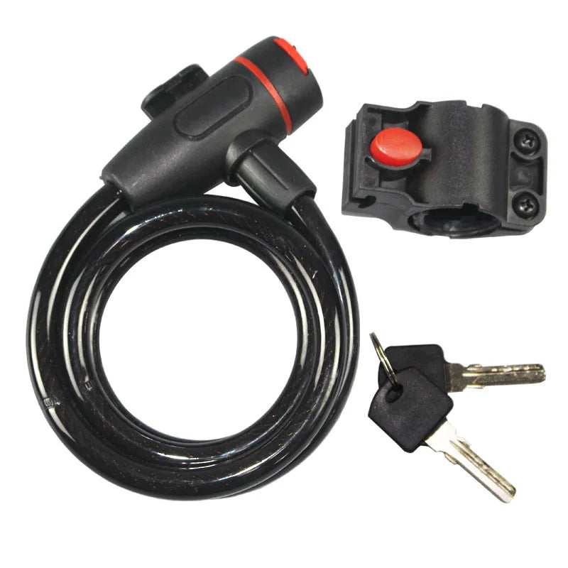 Bicycle Bike Lock Anti-theft Mtb Road Bike Steel Wire Chain Lock Motorcycle Helmet Folding Bike Electric Scooter Safety Padlock