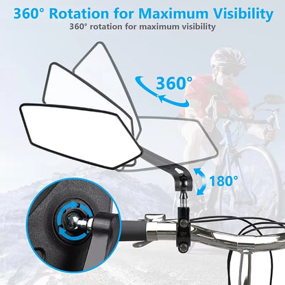 Vridezone 360° Adjustable Convex E-Bike Rear-View Mirror