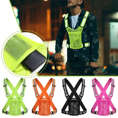 Vridezone Adjustable Reflective E-Bike Visibility Vest with Pocket