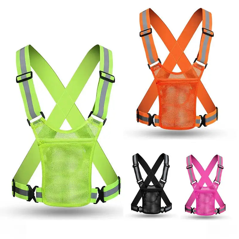 Vridezone Adjustable Reflective E-Bike Visibility Vest with Pocket