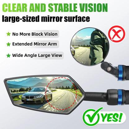 Vridezone Extended 360° E-Bike Bar-End Rear-View Mirror