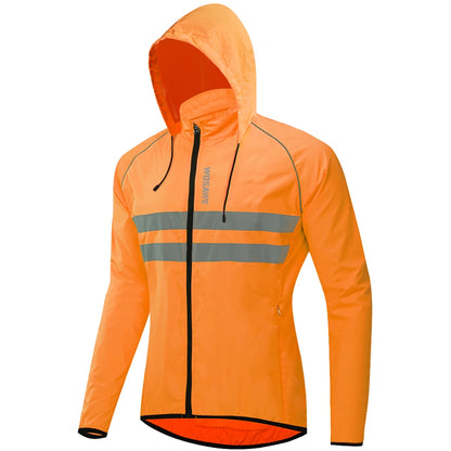 Vridezone Men’s Packable Hooded E-Bike Windbreaker Jacket