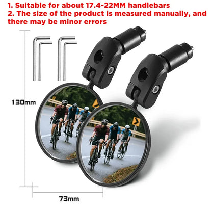 Vridezone 360° Round Convex E-Bike Handlebar Mirror