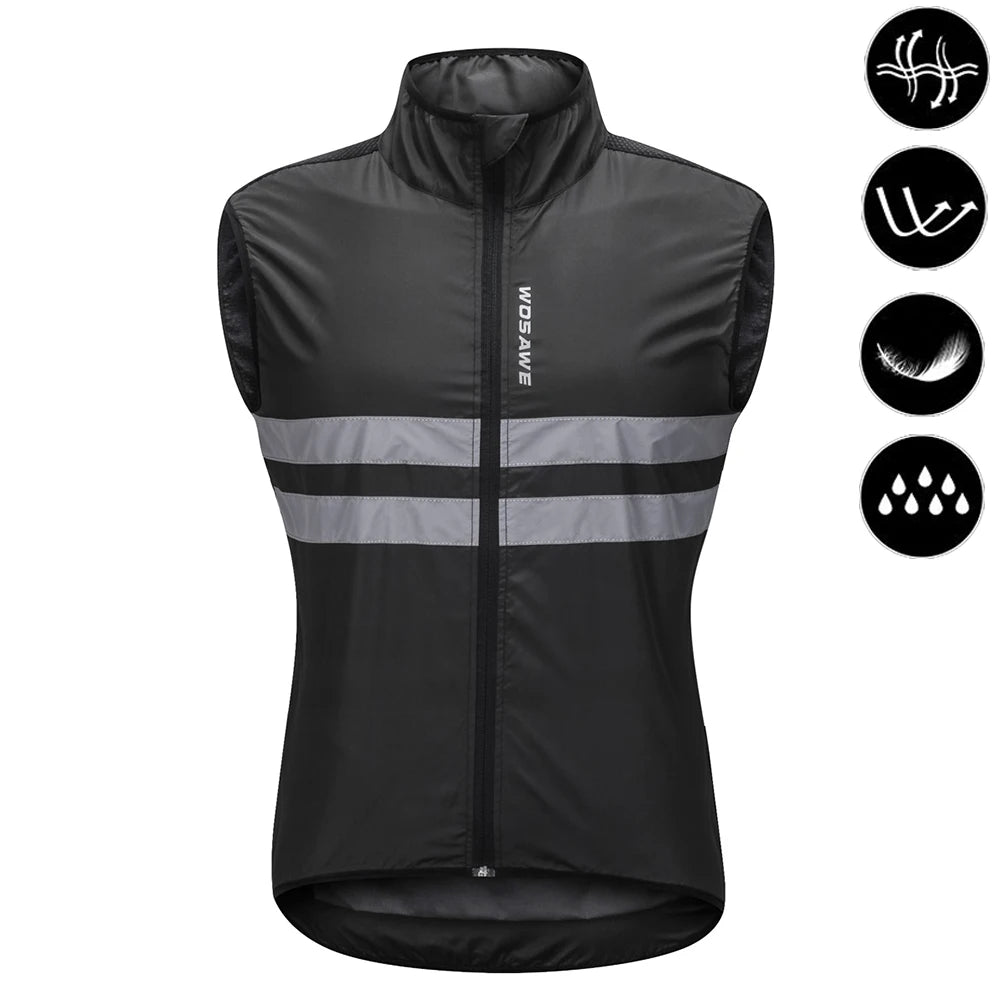Vridezone Men’s Packable Reflective E-Bike Windbreaker Jacket