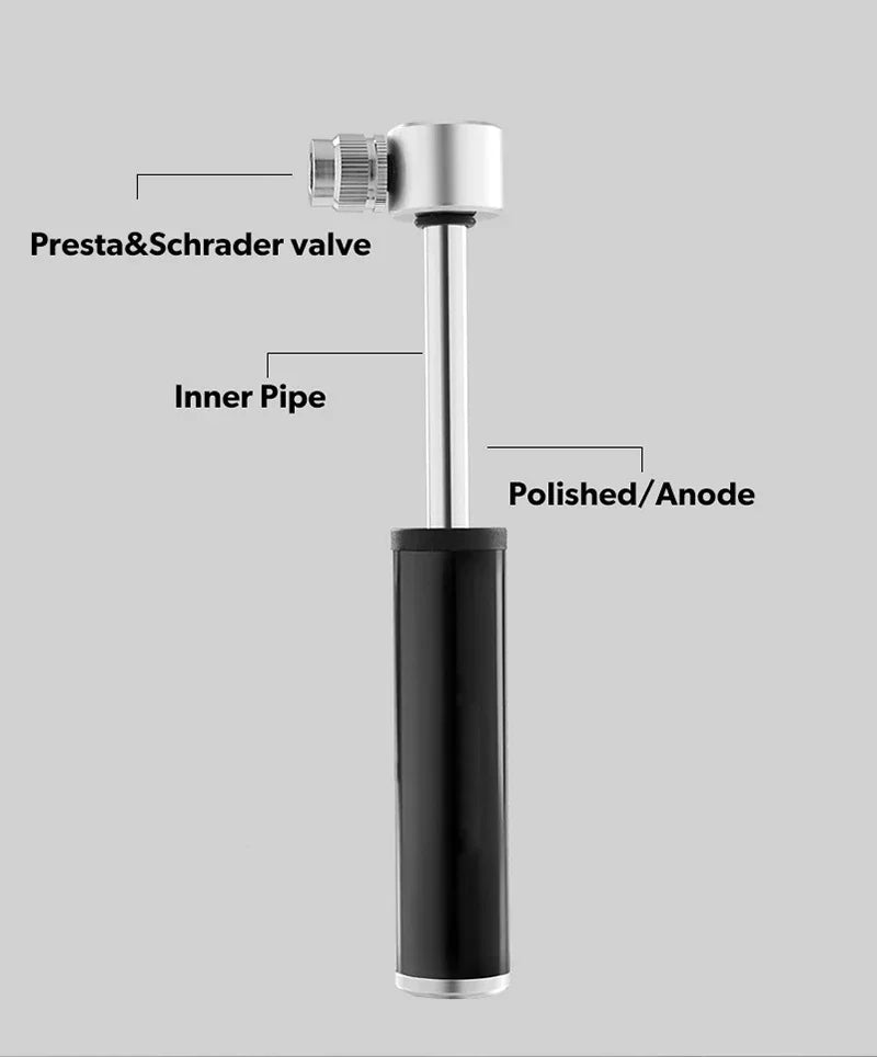 Vridezone Mini E-Bike Tyre Pump – 120 PSI with Presta and Schrader Valves