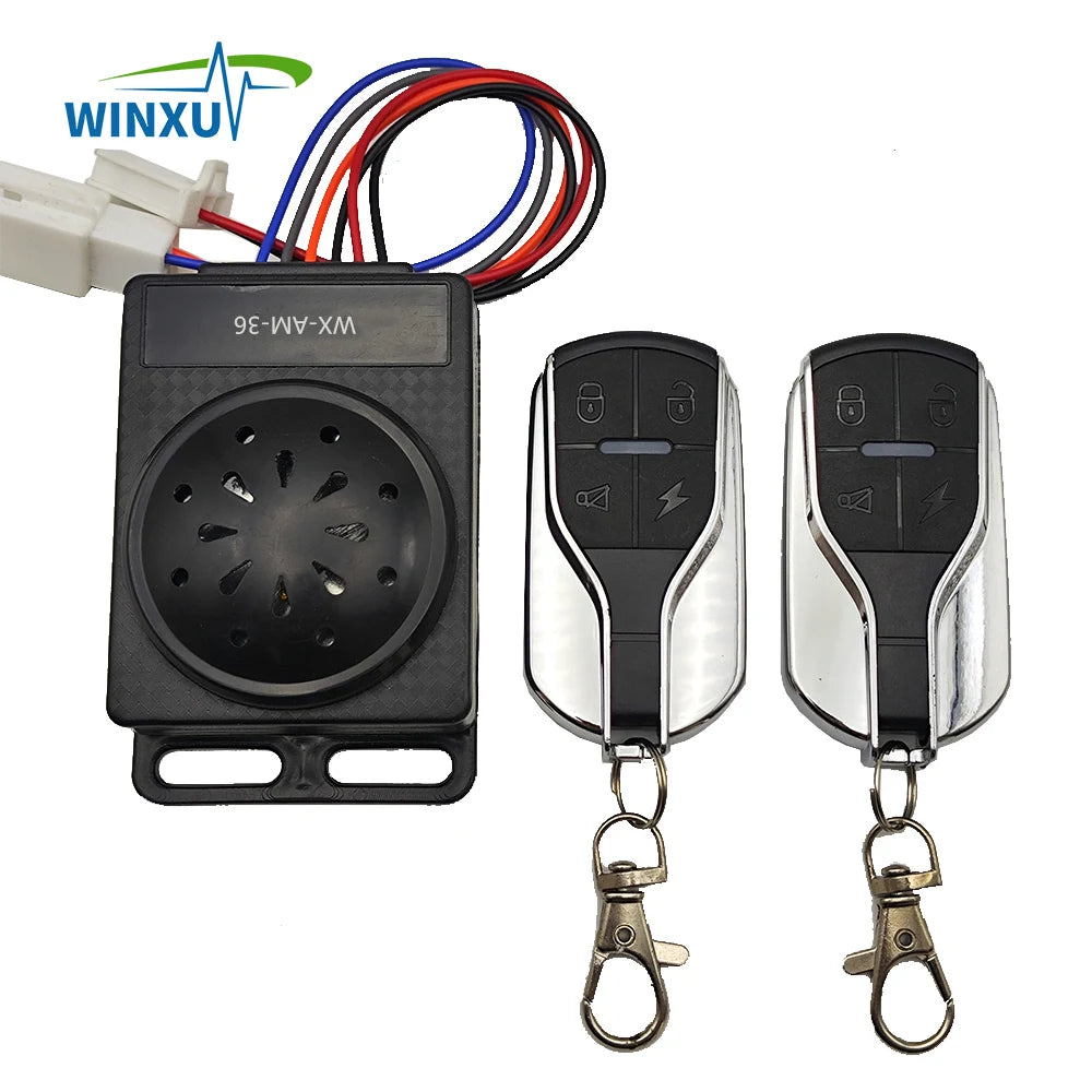 36-72v 125db E-bike Anti-theft Alarm System Smart Security Anti-Lost Remote Control Detector Alarm for Electric Scooter Bicycle