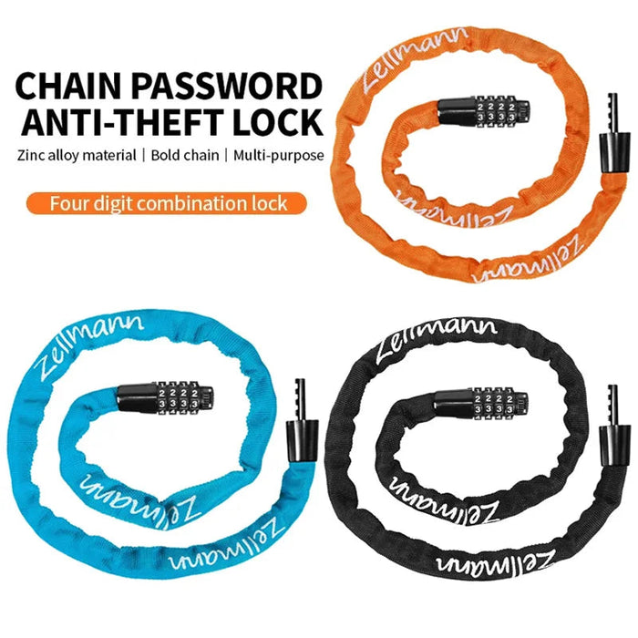 Vridezone 100 cm 4-Digit E-Bike Combination Chain Lock