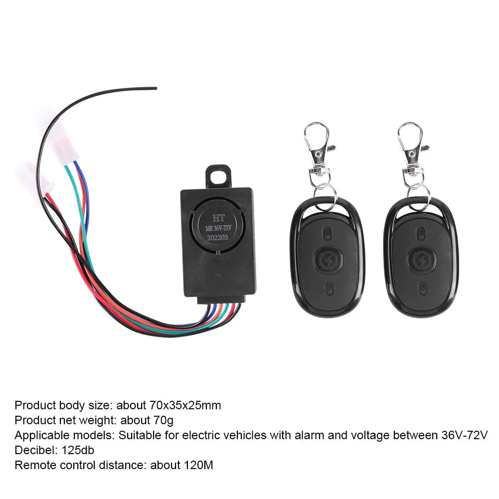 E-bike Alarm System Electric Scooter Security Anti Lost Remote Control Alert