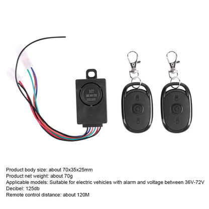 E-bike Alarm System Electric Scooter Security Anti Lost Remote Control Alert