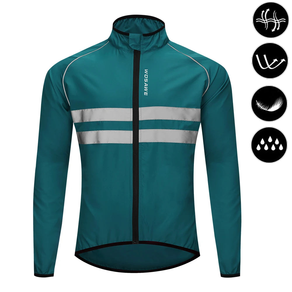 Vridezone Men’s Packable Reflective E-Bike Windbreaker Jacket