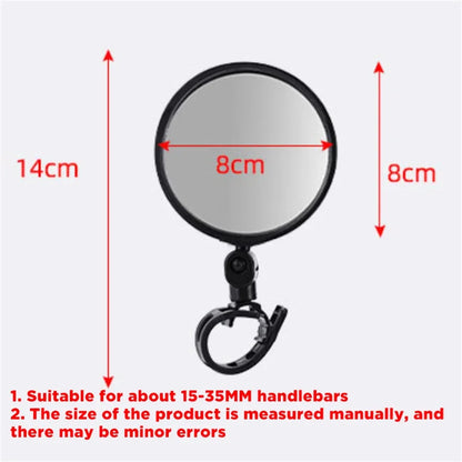 Vridezone 360° Round Convex E-Bike Handlebar Mirror