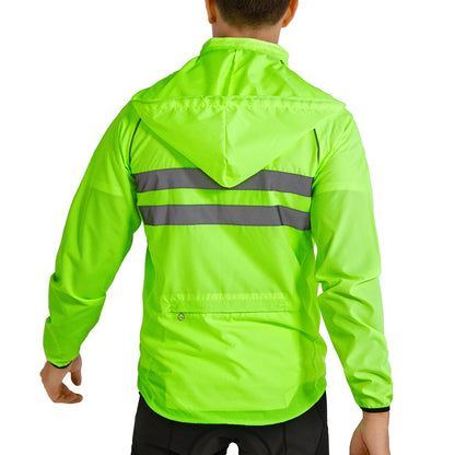 Vridezone Men’s Packable Hooded E-Bike Windbreaker Jacket