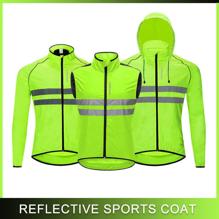 Vridezone Men’s Packable Reflective E-Bike Windbreaker Jacket