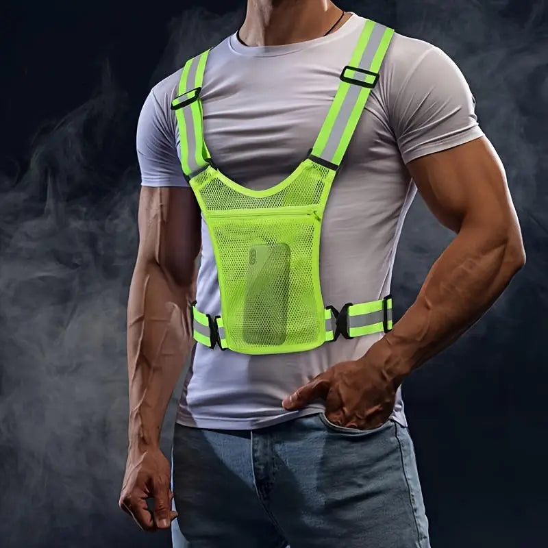 Vridezone Adjustable Reflective E-Bike Visibility Vest with Pocket