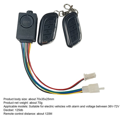Anti-Theft E-bike Alarm System Electric Scooter Security Remote Control Alert for Cycling Vehicle Accessories