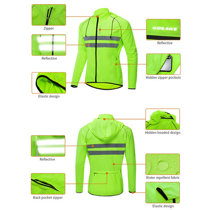 Vridezone Men’s Packable Reflective E-Bike Windbreaker Jacket