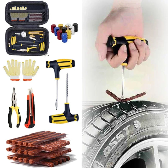 Vridezone Tubeless Tyre Puncture Repair Kit with Rubber Strips