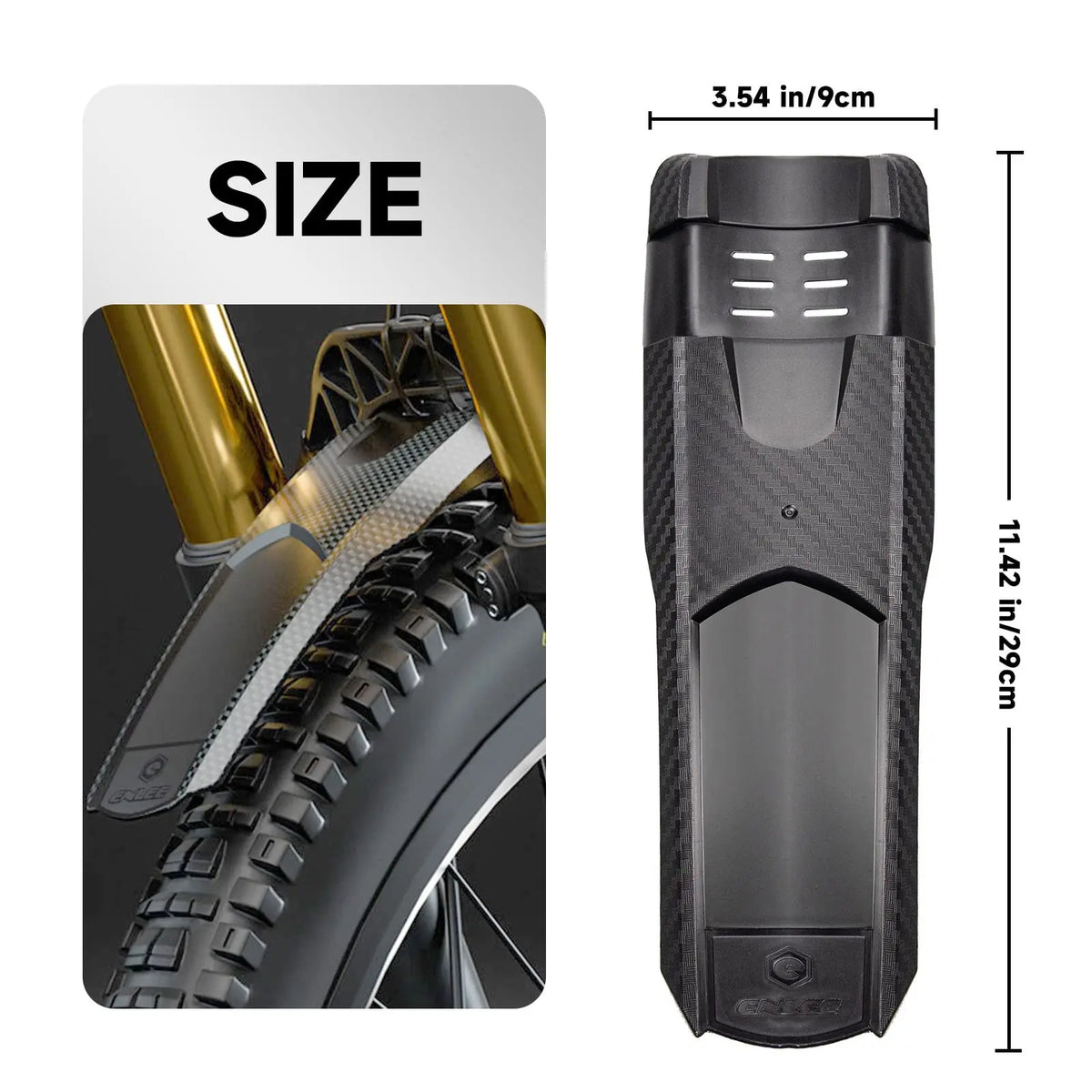 Vridezone Carbon-Look E-Bike Mudguard for 26–29-Inch Wheels
