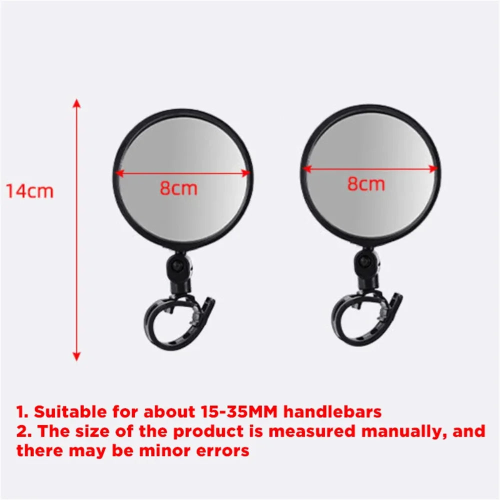 Vridezone 360° Round Convex E-Bike Handlebar Mirror