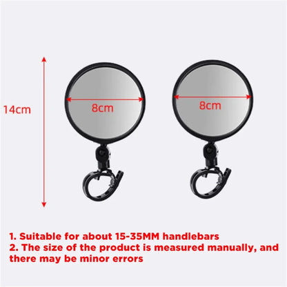Vridezone 360° Round Convex E-Bike Handlebar Mirror