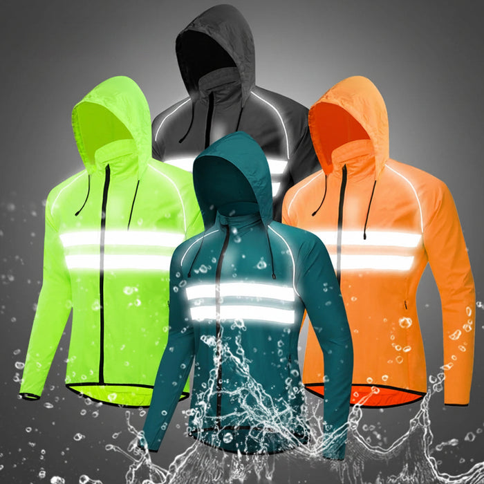 Vridezone Men’s Packable Hooded E-Bike Windbreaker Jacket