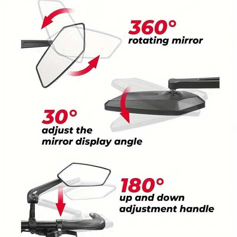 Vridezone Compact 360° Convex E-Bike Rear-View Mirror