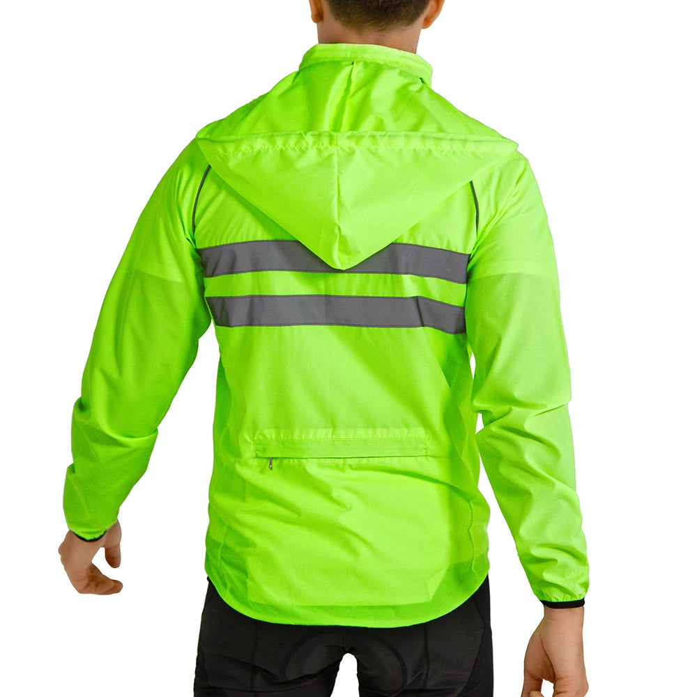 Vridezone Men’s Packable Reflective E-Bike Windbreaker Jacket