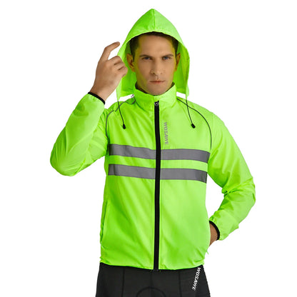Vridezone Men’s Packable Hooded E-Bike Windbreaker Jacket
