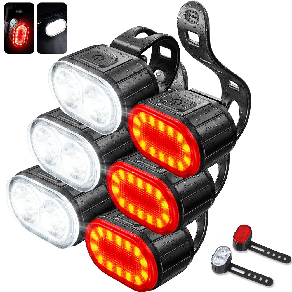 Vridezone Rechargeable E-Bike Front and Rear Light Set