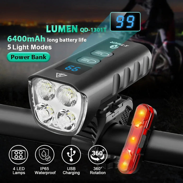 Vridezone 2400-Lumen USB Rechargeable E-Bike Headlight