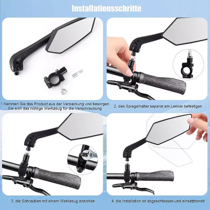 Vridezone 360° Adjustable Convex E-Bike Rear-View Mirror
