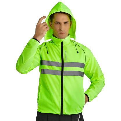 Vridezone Men’s Packable Reflective E-Bike Windbreaker Jacket