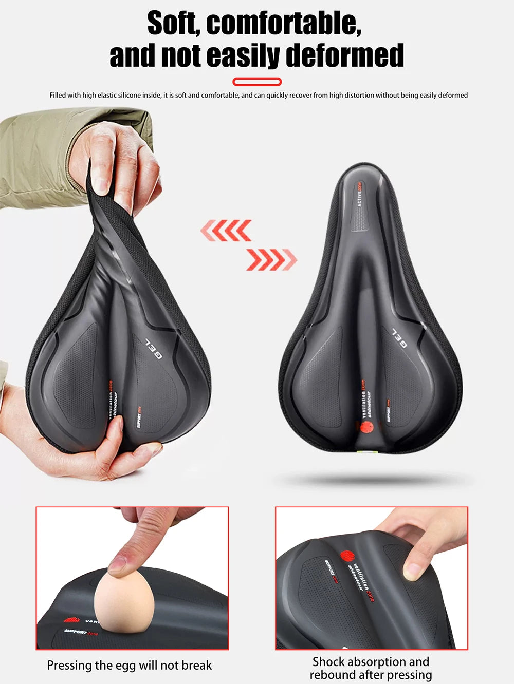 Vridezone Waterproof Silicone E-Bike Saddle Cushion