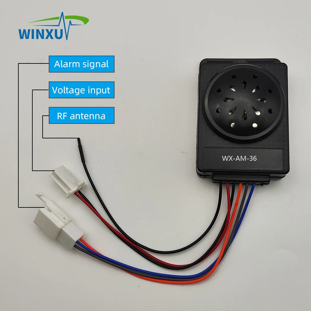 36-72v 125db E-bike Anti-theft Alarm System Smart Security Anti-Lost Remote Control Detector Alarm for Electric Scooter Bicycle