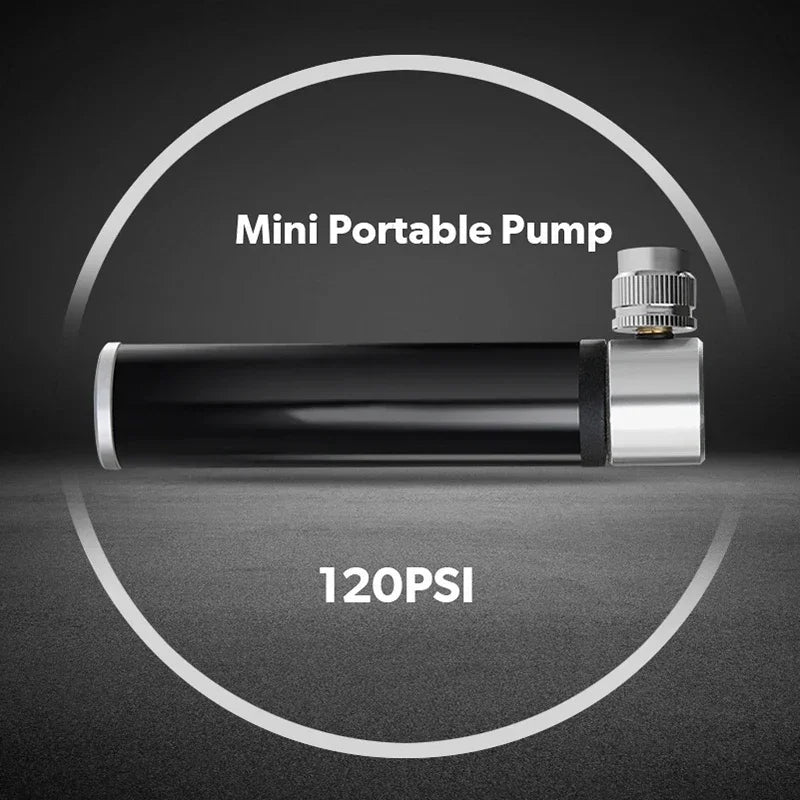 Vridezone Mini E-Bike Tyre Pump – 120 PSI with Presta and Schrader Valves