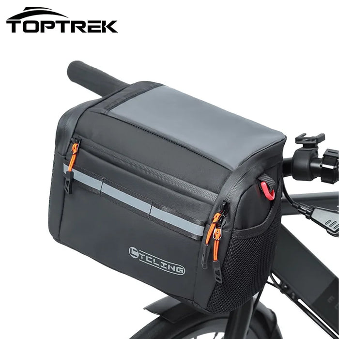 Toptrek 4L Bicycle Handlebar Bag Large Capacity Insulated Car Storage Winter Bike Bag Keep Warm Basket Pack Cycling Accessories