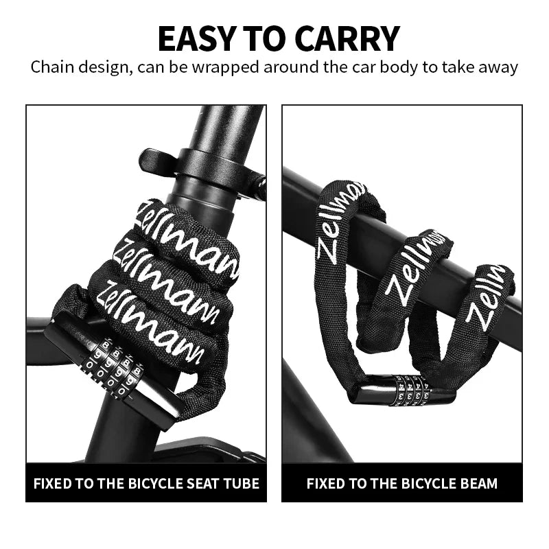 Vridezone 100 cm 4-Digit E-Bike Combination Chain Lock