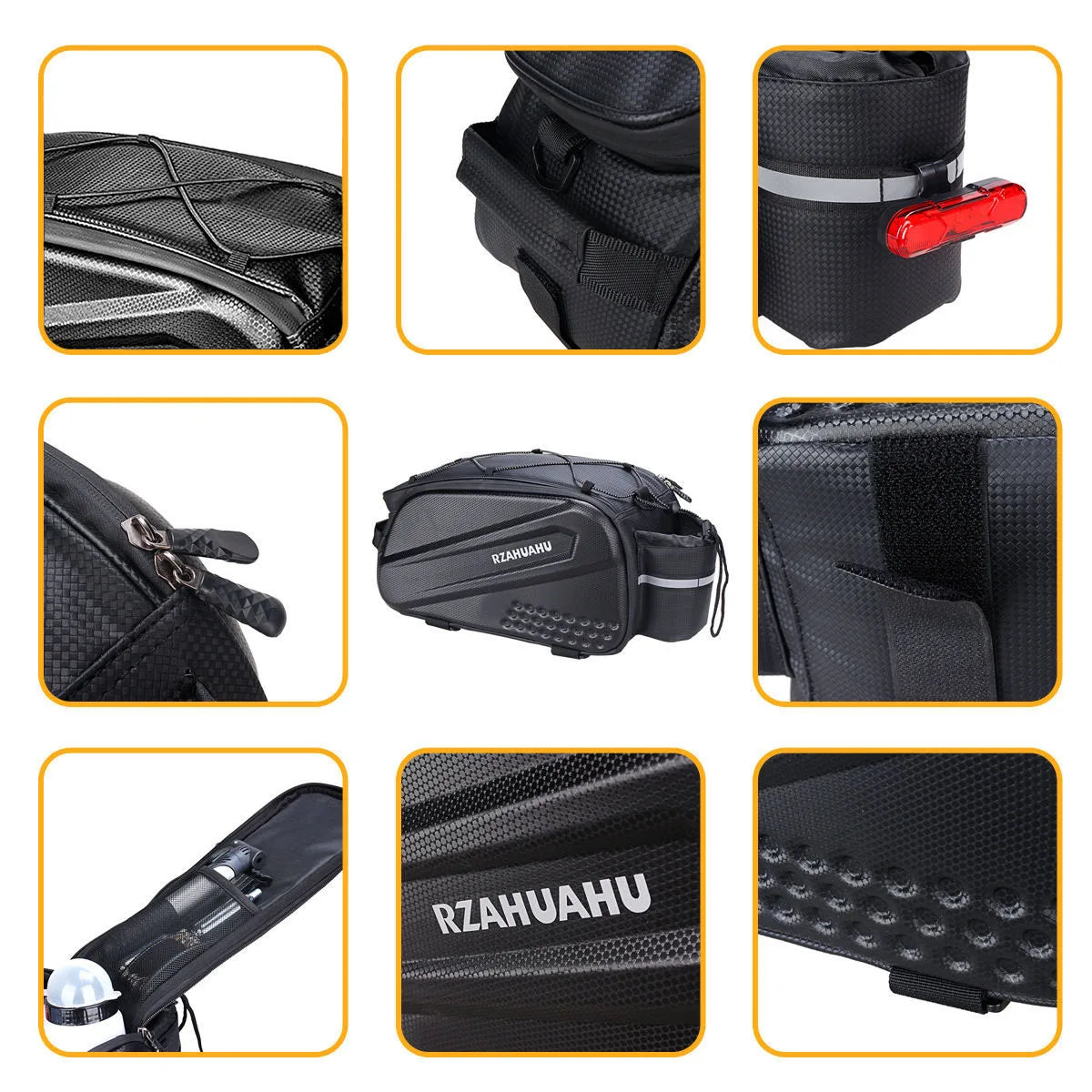 Vridezone Large-Capacity Hard-Shell E-Bike Rear Rack Bag