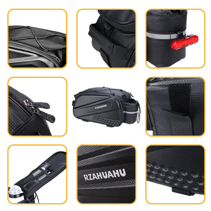 Vridezone Large-Capacity Hard-Shell E-Bike Rear Rack Bag