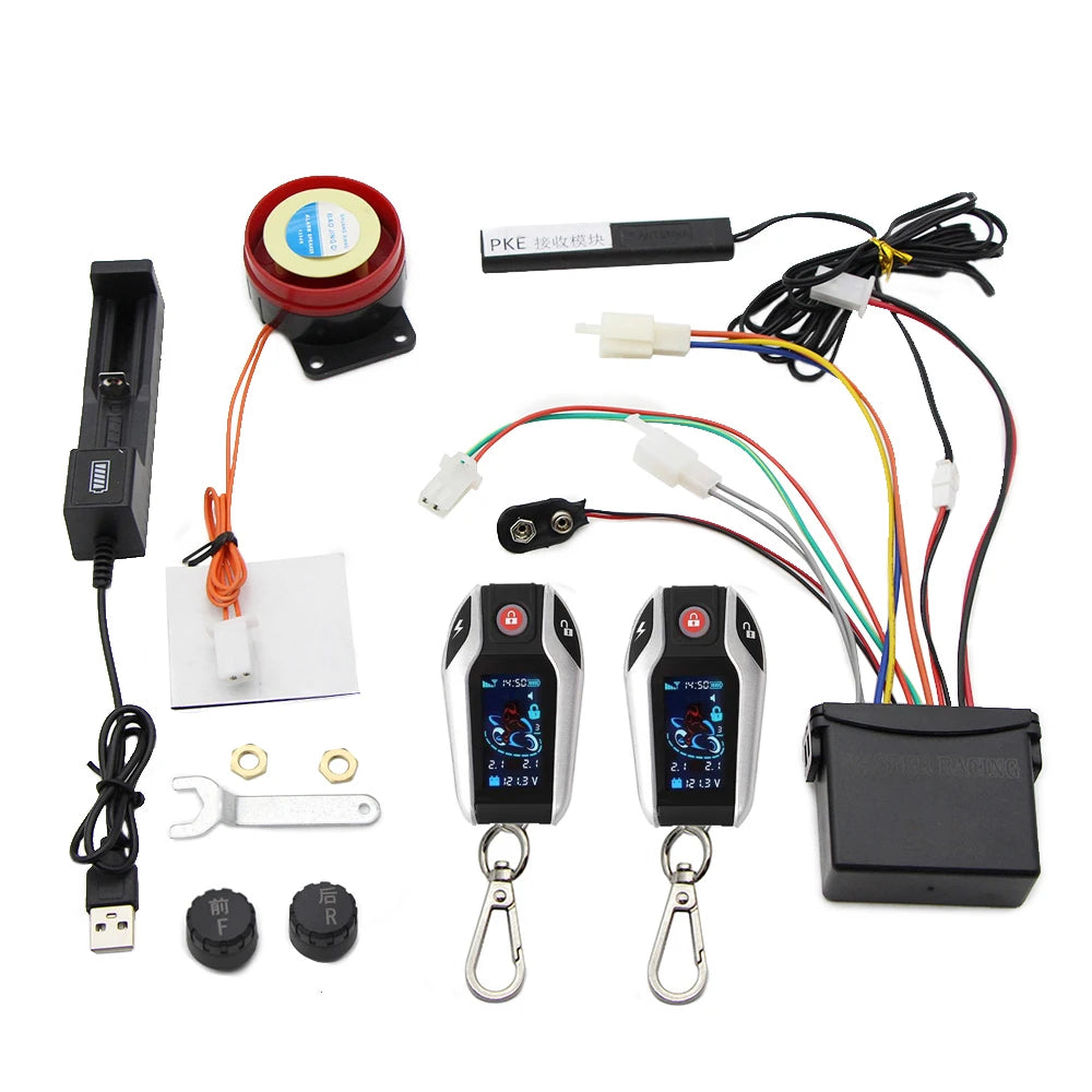 48v~145v Elerctric Bike E-bike Two Way Alarm LCD Screen Burglar Security System Auto Sensing Theft Protection Rechargeable