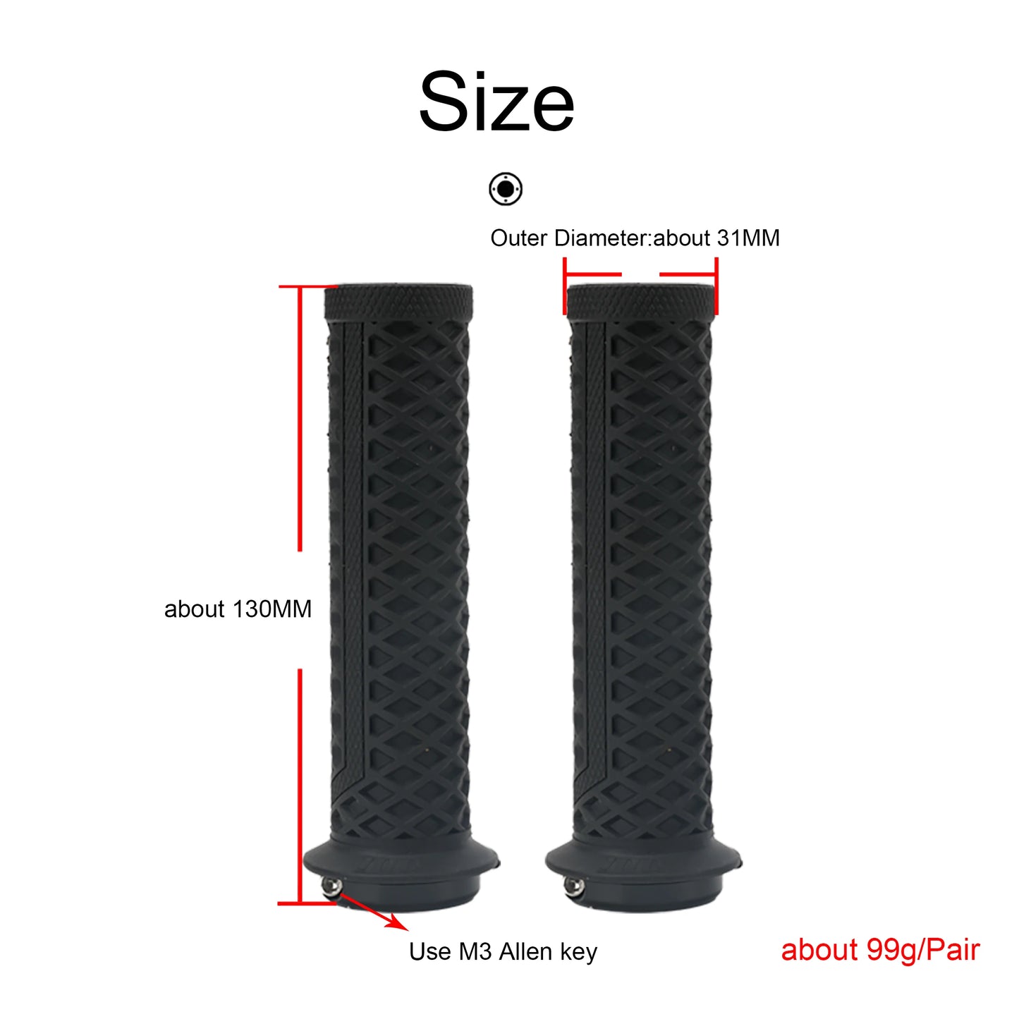 Vridezone Silicone Lock-On E-Bike Handlebar Grips