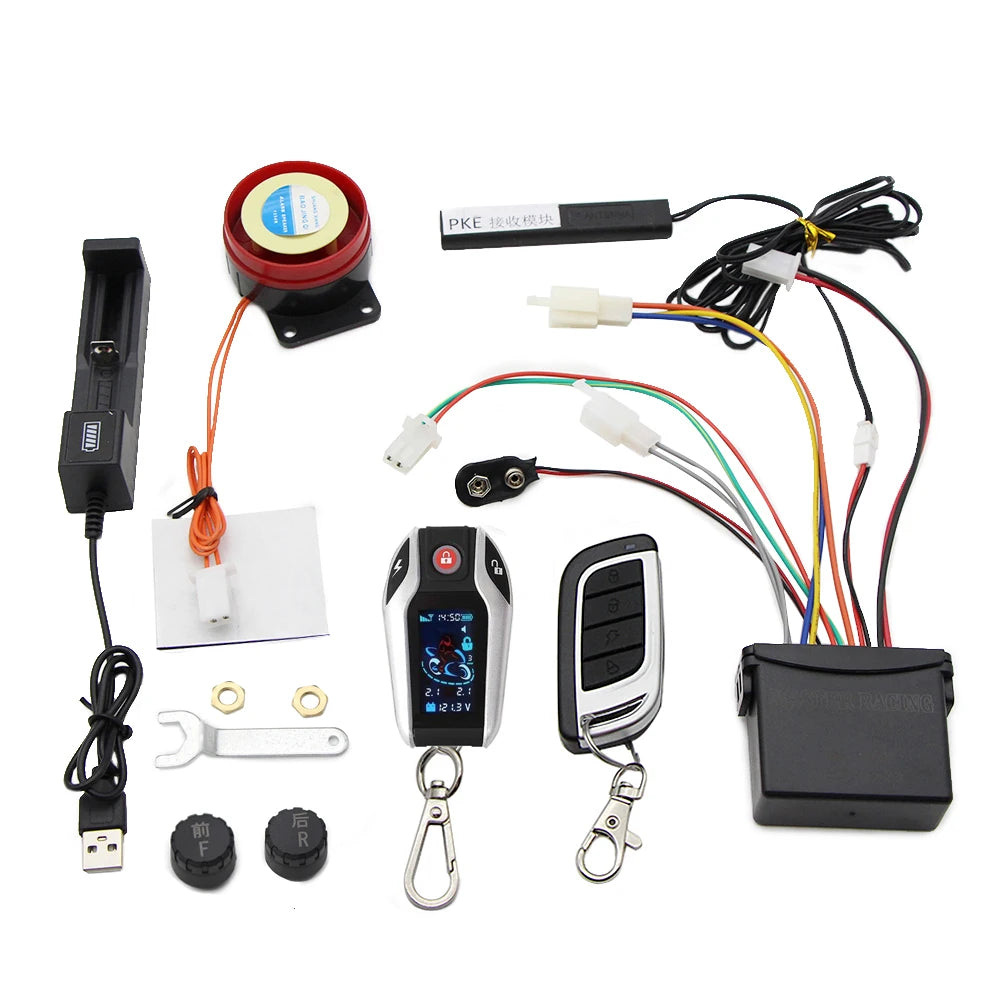48v~145v Elerctric Bike E-bike Two Way Alarm LCD Screen Burglar Security System Auto Sensing Theft Protection Rechargeable