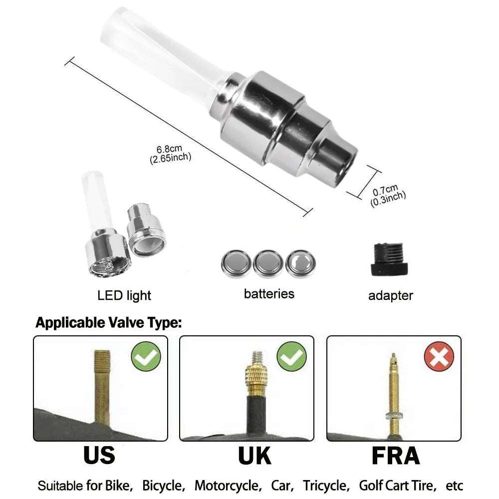 Vridezone Neon Motion-Activated E-Bike Tyre Valve Lights