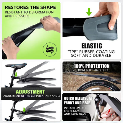 Vridezone Quick-Release E-Bike Mudguards for 26–29-Inch Wheels