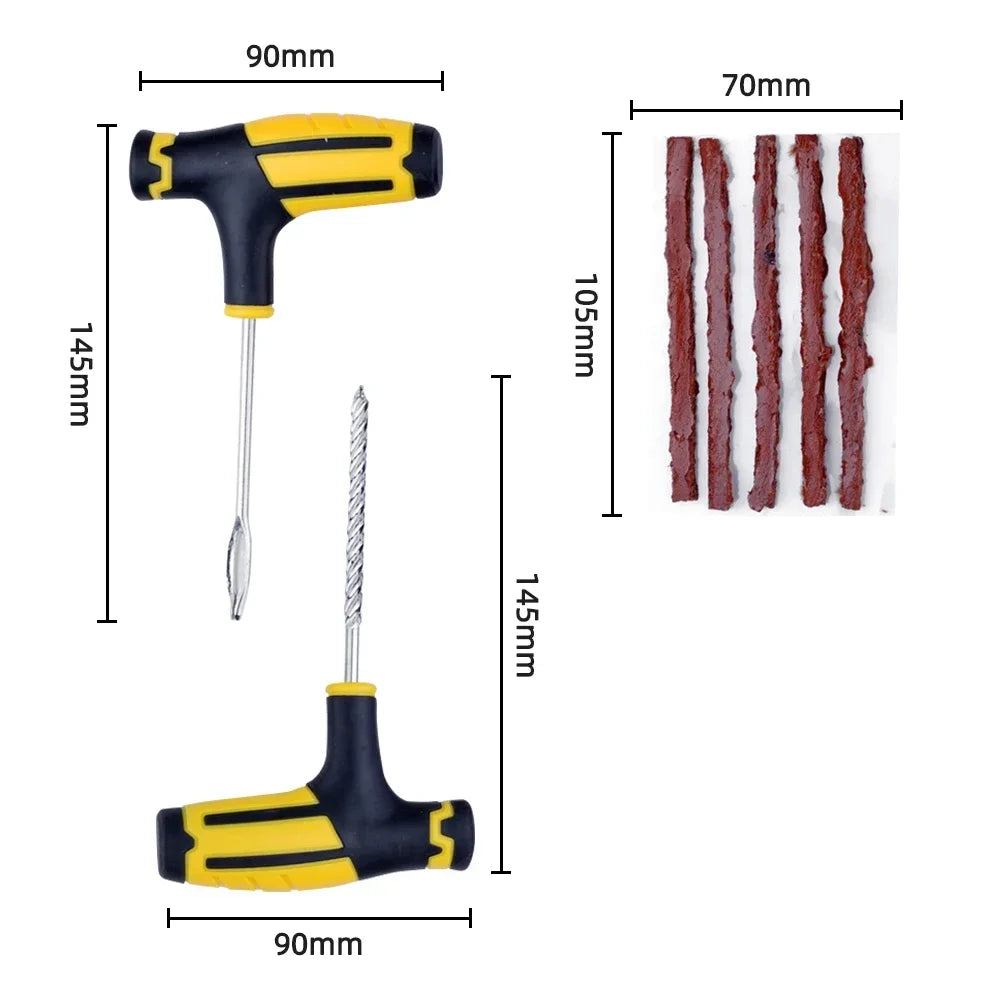Vridezone Tubeless Tyre Puncture Repair Kit with Rubber Strips