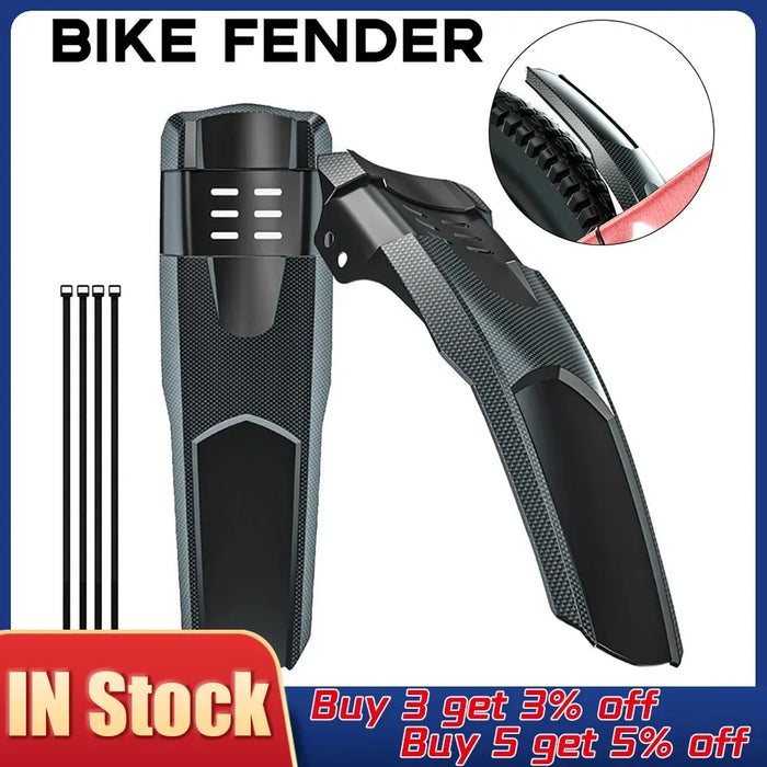 Bicycle Fenders Mountain MTB Bike 26-29 Inch Front Rear Tires Mudguard Carbon Fiber Pattern Widened Mud Flaps Cycling Accessory