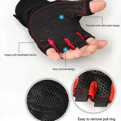 Vridezone Breathable Half-Finger E-Bike Gloves with Wrist Support