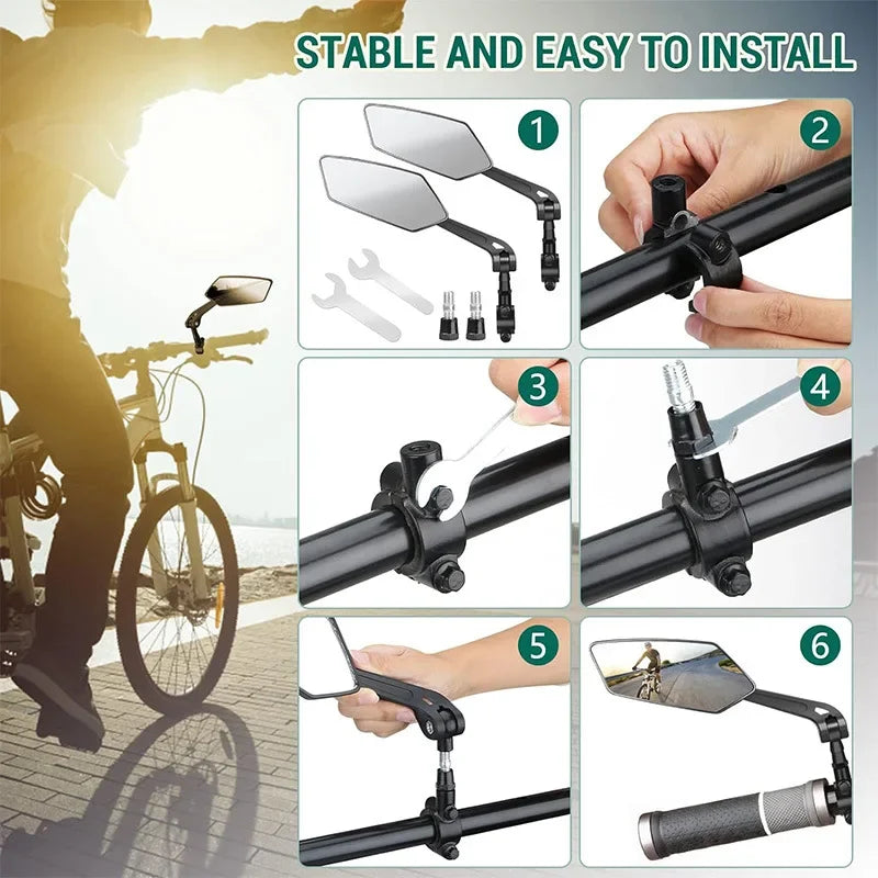 Vridezone 4.5-Inch 360° Adjustable E-Bike Rear-View Mirror