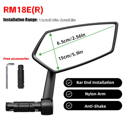 Vridezone Extended 360° E-Bike Bar-End Rear-View Mirror