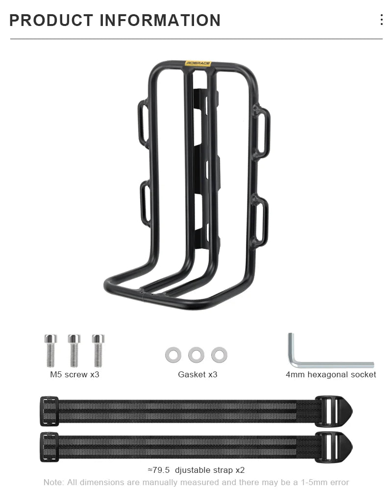 Bicycle Front Fork Shelf Bike Front Rack Carrier Pannier Aluminum Alloy Outdoor Cycling Racks Load Bearing Luggage Shelf Bracket
